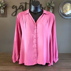 Fuchsia Pink Georgette Fit & Flare Blouse